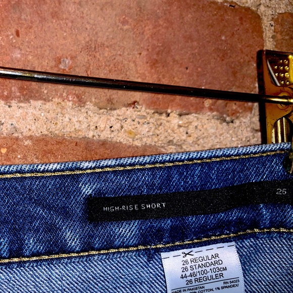 NWOT Denim Shorts, Banana Republic HighRise Cuffed | Dark Blue | Sz 26 - Picture 4 of 8